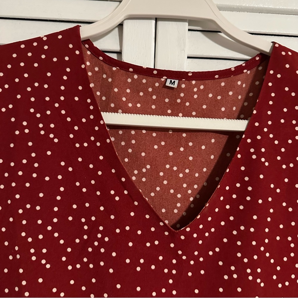 Long Sleeve V Neck Tunic Dress - Medium - Picture 4 of 8